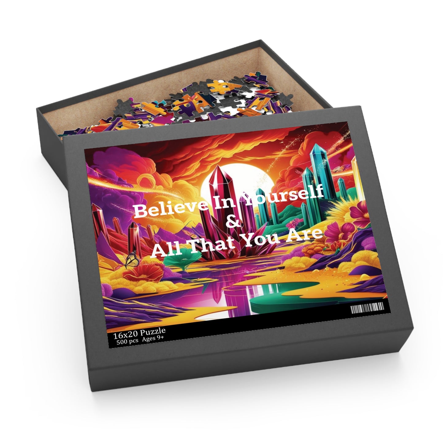 "Believe In Yourself & All That You Are" - Vibrant & Colorful Inspiring Puzzle - (120, 252, 500-Piece)