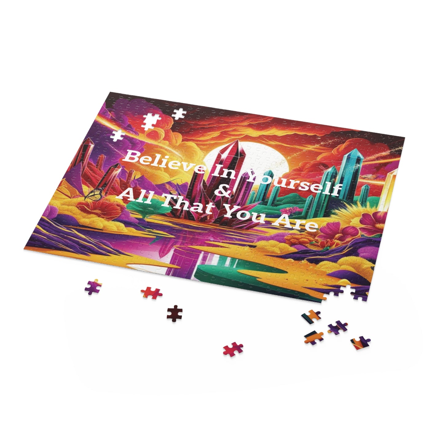 "Believe In Yourself & All That You Are" - Vibrant & Colorful Inspiring Puzzle - (120, 252, 500-Piece)