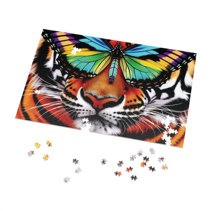 "Harmony of Wild & Free" Tiger & Butterfly Jigsaw Puzzle – 1000 & 2000 Pieces | Vibrant Wildlife Art | Mindful Puzzle for Adults & Teens