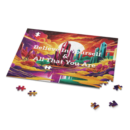 "Believe In Yourself & All That You Are" - Vibrant & Colorful Inspiring Puzzle - (120, 252, 500-Piece)