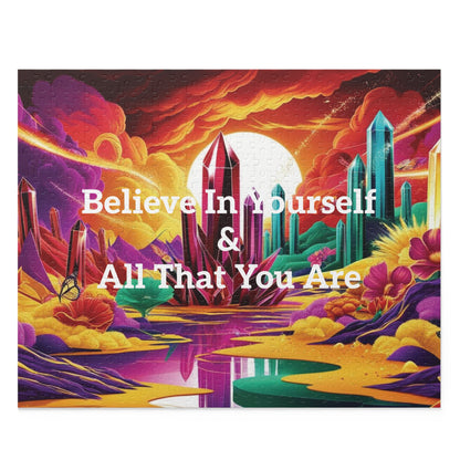 "Believe In Yourself & All That You Are" - Vibrant & Colorful Inspiring Puzzle - (120, 252, 500-Piece)